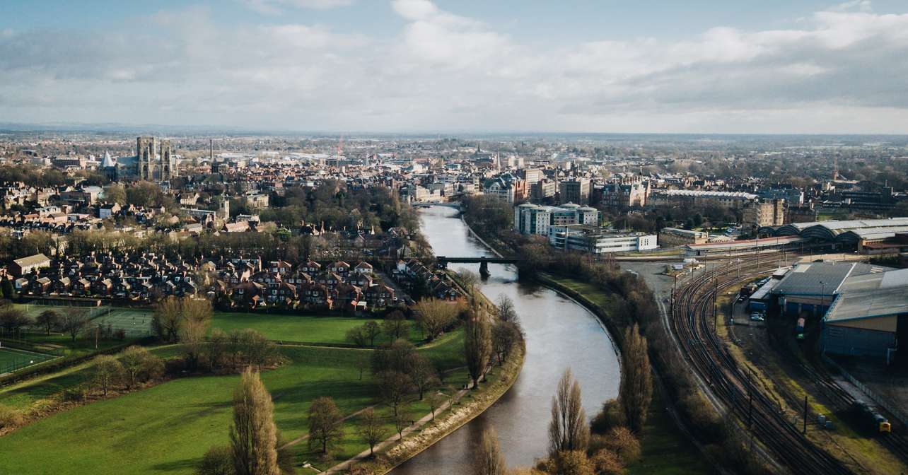 Arial view of the race city.