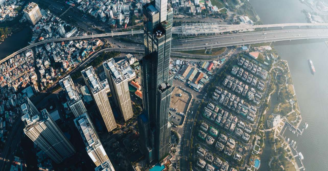 Arial view of the race city.